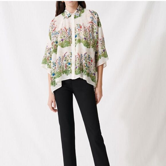 Maje
OVERSIZED FLORAL SHIRT - ecru / green - Picture 2 of 7